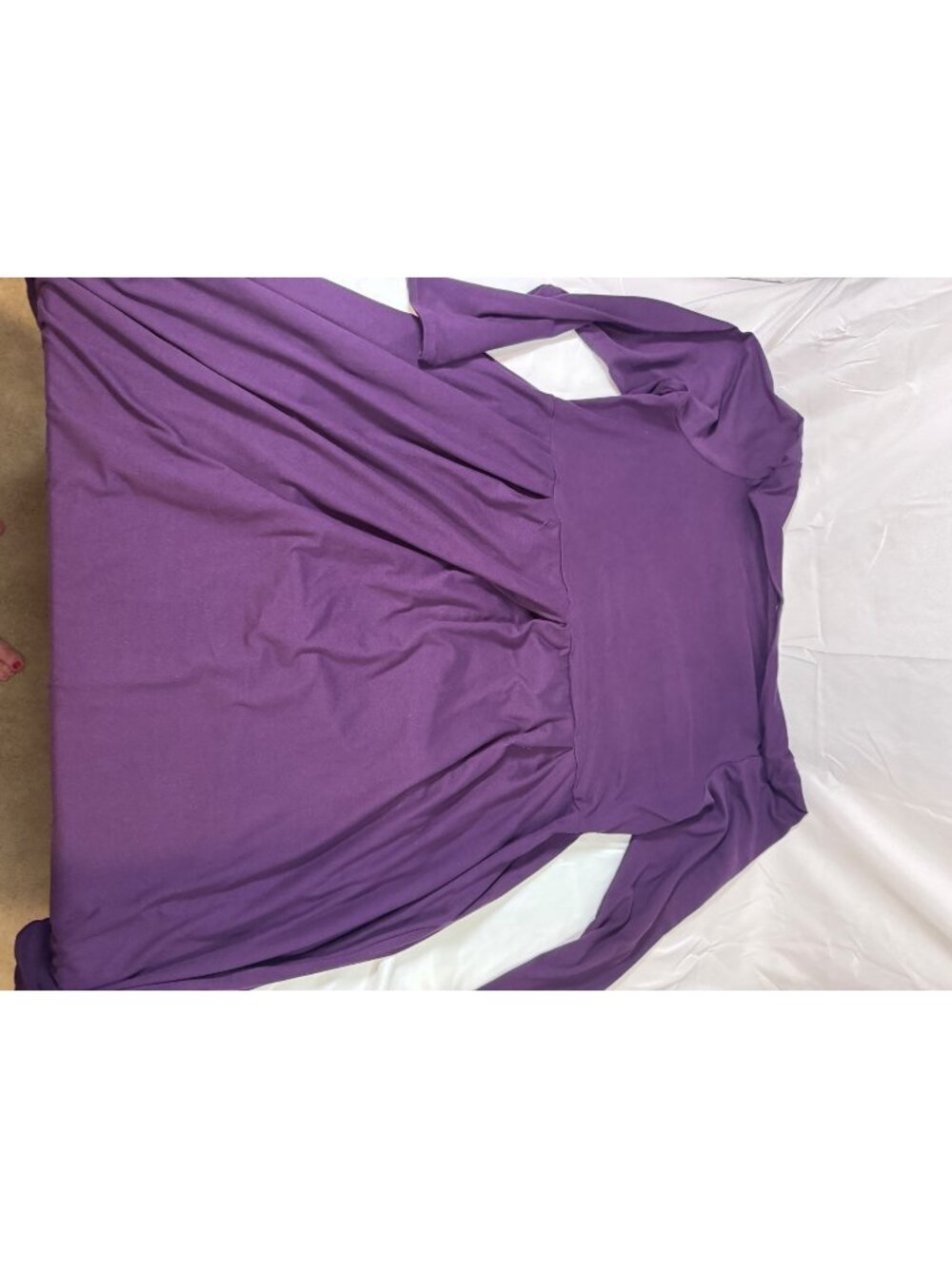 24Seven Comfort Dress Purple Long-Sleeve, Empire Waist, Size 2X